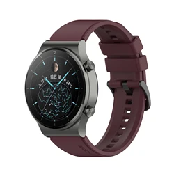 Versatile Silicone Smartwatch Strap - 22mm Replacement Band for Enhanced Comfort and Style (Wine red)
