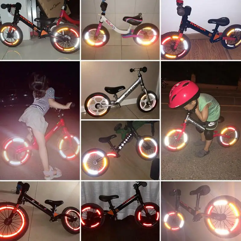 4 сумки светоотражающая лента флуоресцентная MTB велосипед Велоспорт Светоотражающие наклейки клейкая лента велосипед наклейки Аксессуары для велосипеда