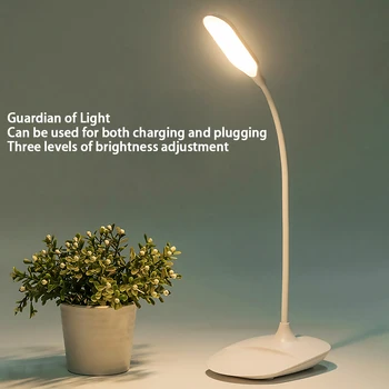 

1pc LED Desk Lamp Foldable Dimmable Touch Table Lamp 3 Mode Setting USB Powered Table Light Touch Dimming Portable Lamp