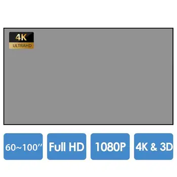 

60/72/84/100 inch Projector Screen HD 4:3 Foldable Anti-light Video Projection Screen Wall Mounted for Home Theater Movie