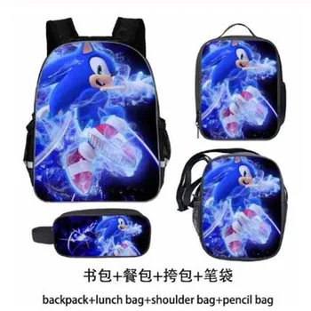 

Sonic School Bags Students School Backpack Super Mario Bros Fashion Surprise Gift Travel Rucksack 3pcs/sets