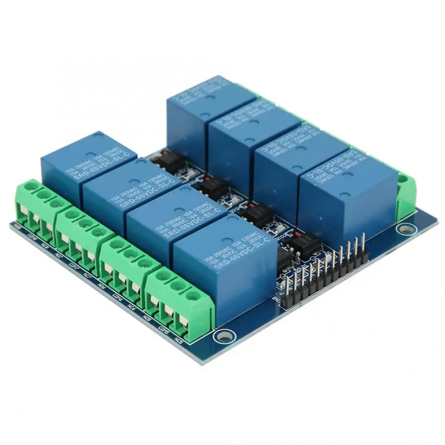 8 канальный релейный модуль 5V 10A изоляция оптопары для Тип реле Управление платы