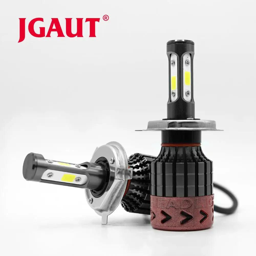 JGAUT светодиодный фары автомобиля 4 боковые COB чипы 72 Вт 7600LM встроенный турбо вентилятор лампы H1 H4 H11 H13 H27 880 881 Авто Противотуманные фары