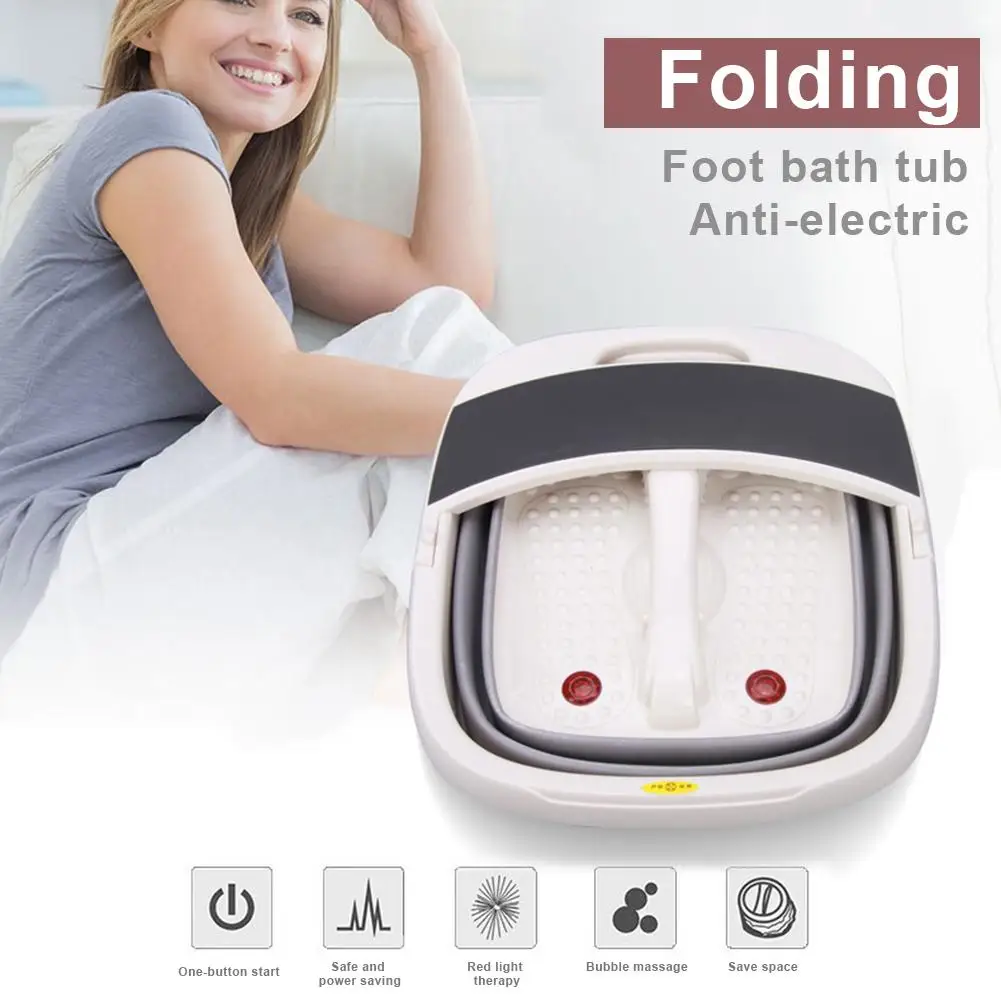 

Foot SPA Massager Folding Electric Heating Foot Bath Tub Portable Bubble Foot Massager For Stress Relief Body Care