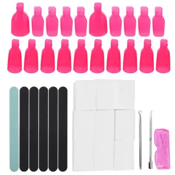 

1 set Nail Polish Removal Tool Set Soak Off Clip Nail File Steel Pusher Nail Cleaner Gel Nail Polish Removal Manicure Nail Tools