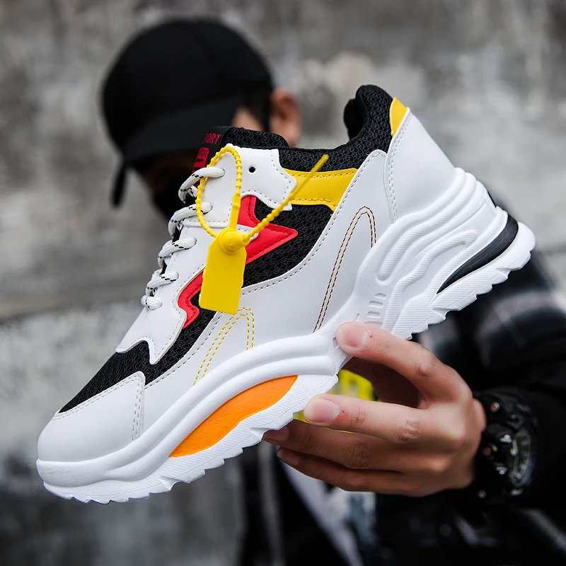 Кроссовки мужские на платформе модная обувь для бега стильная разные цвета