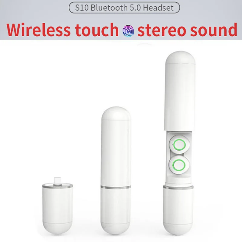 New S10 Wireless Bluetooth Touch Earphone TWS Bluetooth Headset IPX6 Waterproof Stereo Sound For Iphone X 6S 7 8 Samsung S9 S10e