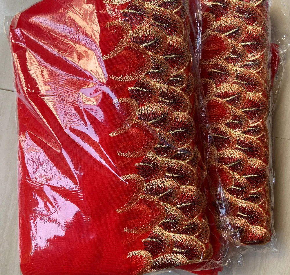 NLI LY mesh tulle net Embroidered red gold black Polyester lace trim ribbon edge 20 cm Wide use for dress and doll decoration4