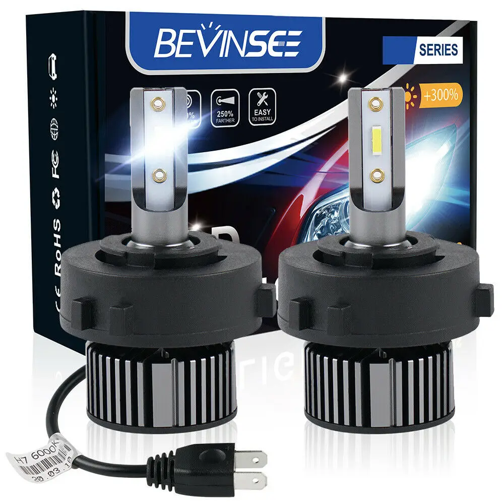 Bevinsee Car H7 LED Headlight Bulbs For VW Golf Jetta MK7 MK6 Scirocco
