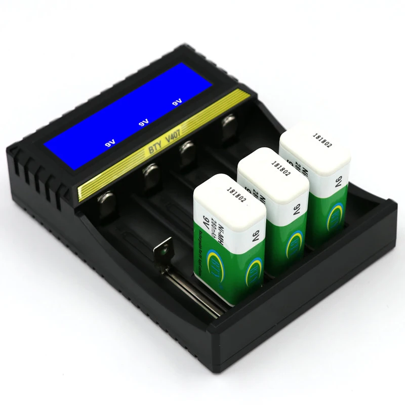 BTY-V407 зарядное устройство Li-Ion Li-fe Ni-MH Ni-CD Смарт быстрое зарядное устройство для 18650 26650 6F22 9 в AA AAA 16340 14500 зарядное устройство