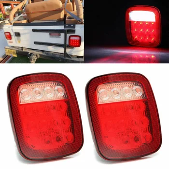 

Accessories Car LED Lights Square Stop Turn Signal Backup Marker 1 Pair 12V