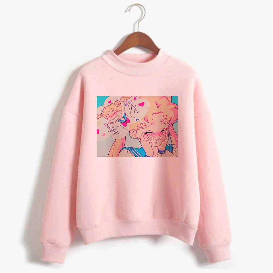 Толстовка с капюшоном Sailor Moon Harajuku корейский стиль Ulzzang Kawaii 90s одежда мультяшным