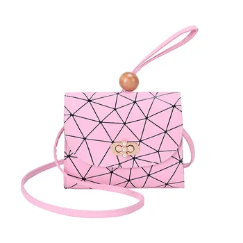 

Geometric Diamond Lock Wooden Beads Small Shoulder Bag Women 2020 Winter Fashion Design Portable Handbag Messenger Phone Purse