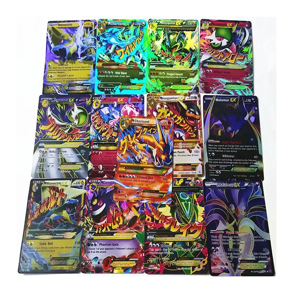 

324pcs Pokemon Monster Battle Gx Ex Mega Tag Collection Trading Game Cards For Funs Gift Children English Version Toy