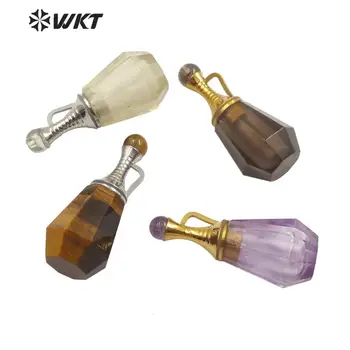 

WT-P1495 Hot sale Gorgeous luxe natural stone perfume bottle pendant , fashion lady small portable perfume bottle pendant