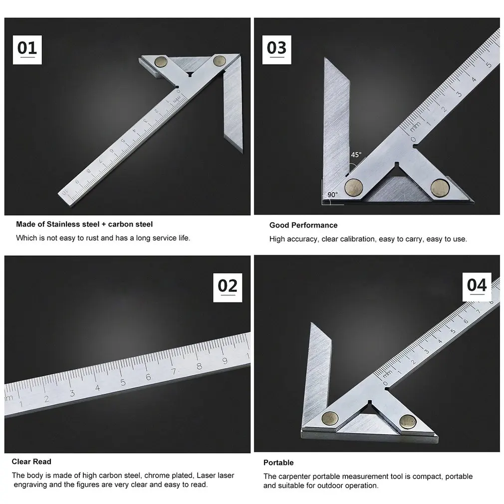 Precision Center Angle Gauge Centering Square Gauging Center Gauge Round Bar Marking Center Finder Tool 100x70mm