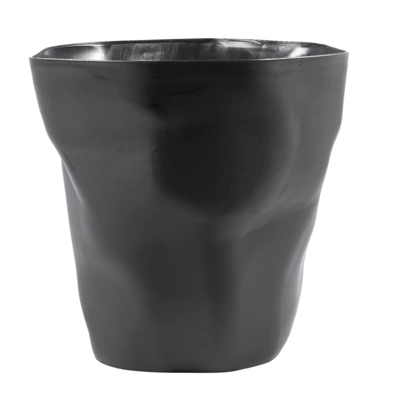 2pcs Living Room Uncovered Trash Can Bedroom Large Dustbin Bathroom Paper Rubbish Bin-Black& White