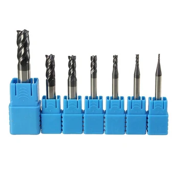 

7Pcs 1-8MM Carbide Spiral Bits End Mill Cutter Set CNC 4 Flute Woodworking CNC