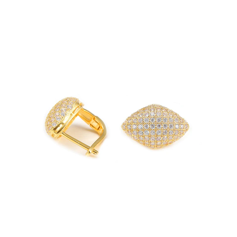 Gold Color Crystal Circle Earings Clear Cubic Zircon Hoop Earrings for Women Simple Geometric Minimalism Jewelry Earring