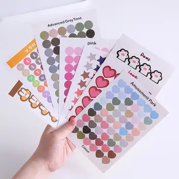 

Sharkbang 3pcs/lot Kawaii Bear Rabbit Morandi Dot Scrapbooking Bullet Stickers DIY Ablum Diary Decorative Paper Sticker