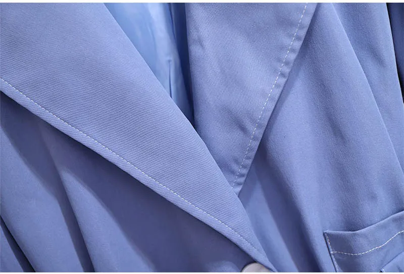 Осенний Тренч для женщин размера плюс, обхват груди 155 см, 6XL, 7XL, 8XL, 9XL, 10XL, Женское пальто черного и синего цветов