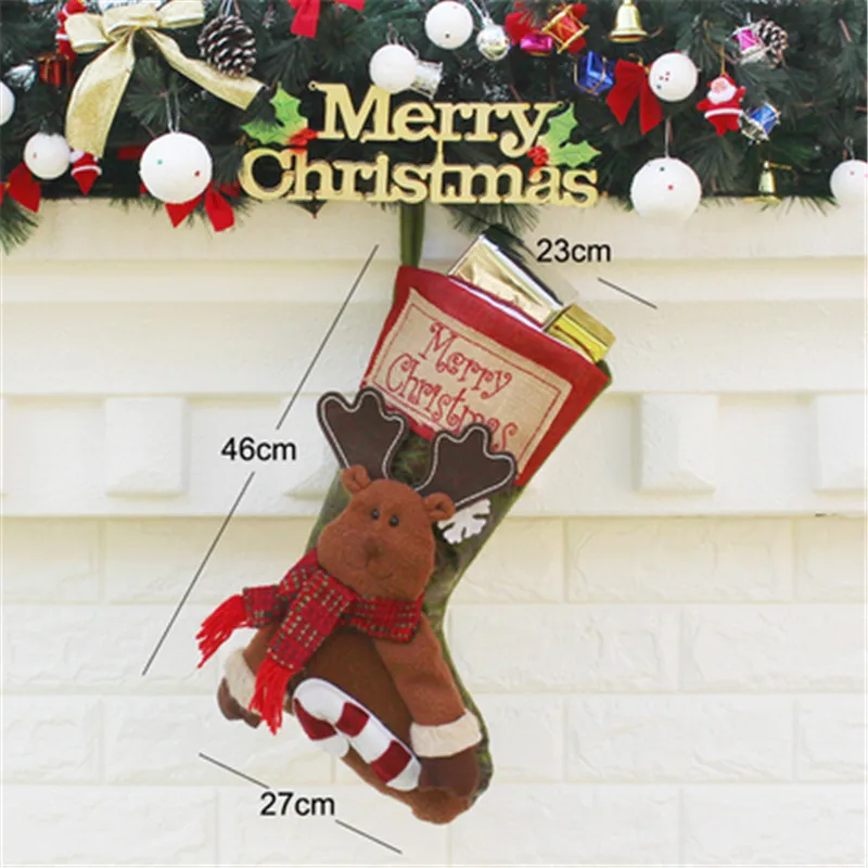 Новинка; 24 дизайна; рождественские носки; Подарочная сумка для детей; Рождественский Декор; Новогоднее Рождественское украшение для дома - Цвет: 1 pcs
