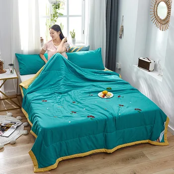 

Embroidered Summer Thin Throw Blanket Bedding Coverlet For Adults Kids Bedspread/Coverlet/Bed Cover Machine Washable