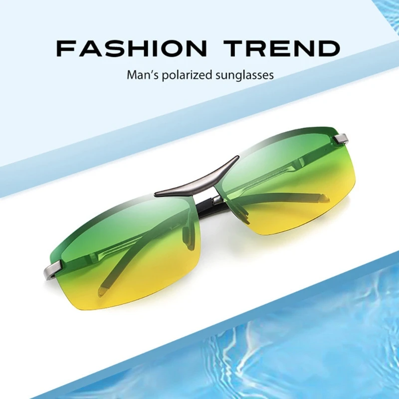 Polarized Sunglasses Anti-Glare HD-Lens Clear Night Vision Sunglasses Daytime Polarized Copper and Yellow Tint Night Driving Glasses For Men