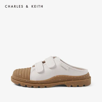 

CHARLES＆KEITH New Arrival for Summer 2020 CK1-70900202Women Colorblock Casual Sports Half Slippers concise sneakers