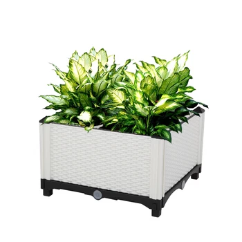 

4Pcs Free Splicing Injection Planting Box Plastic Planting Box Lightweight Durable Garden Outdoor Plant Bed Easy To Assemble