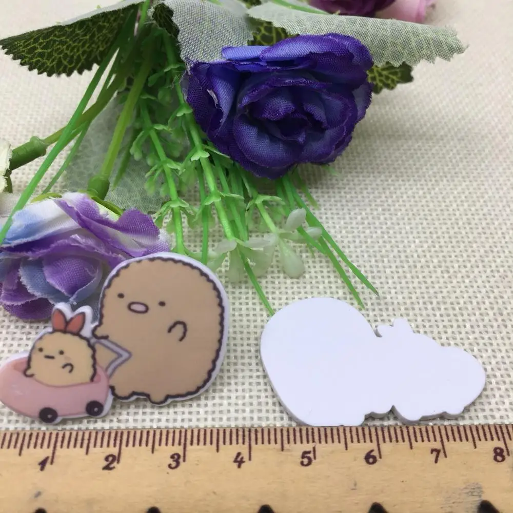 10 шт/лот японский мультфильм DIY милый девочка Праздничное оформление дома ремесла плоские пластмассовые резиновые аксессуары для волос ремесла