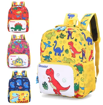 

waterproof School Bags Kindergarten Cartoon Student Bags Dinosaur Nylon Printed Child Backpack Korean College Style Carton