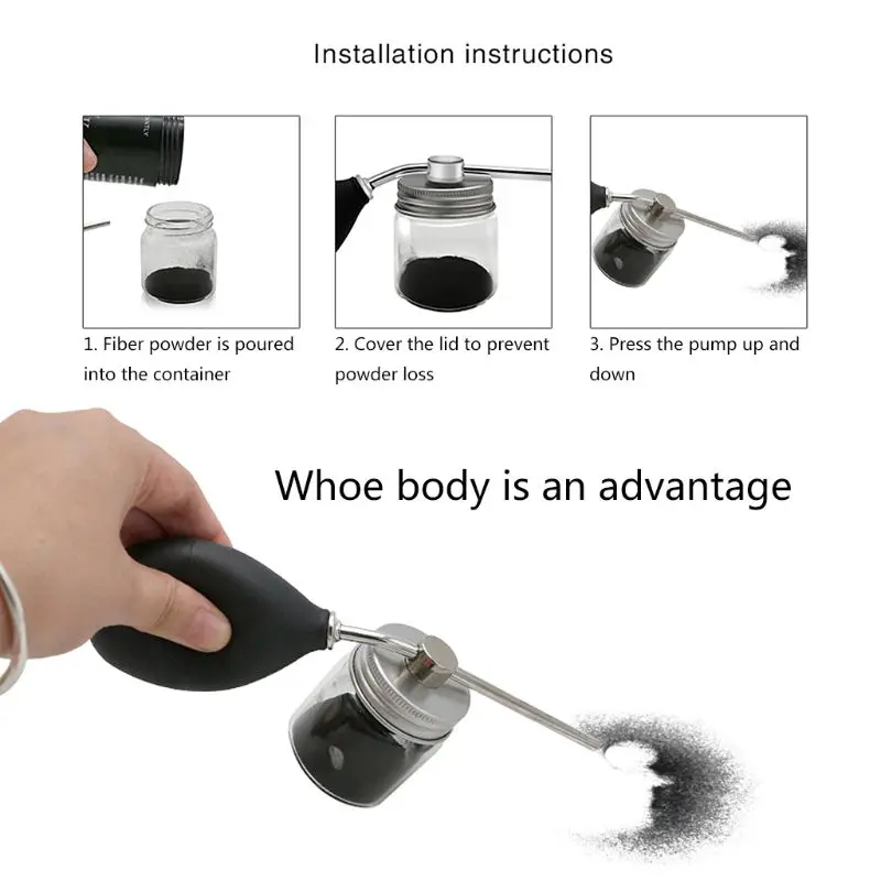 1PC Hair Building Fibers Spray Applicator Atomizer Silicone Airbag Hair Restorer Kit