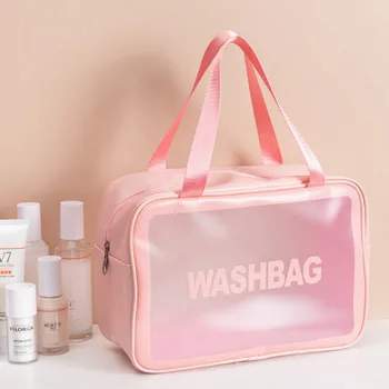 

Waterproof Letter Printed Cosmetic Bags Portable Multipurpose Transparent Storage Makeup Bags Women Zipper Handbag Shoulder Bags