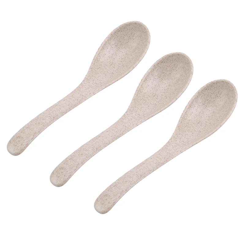 Beverage Soup Bowl Tableware Spoon Household Small Spoon Wheat Fiber Material Kitchen Tableware Accessories