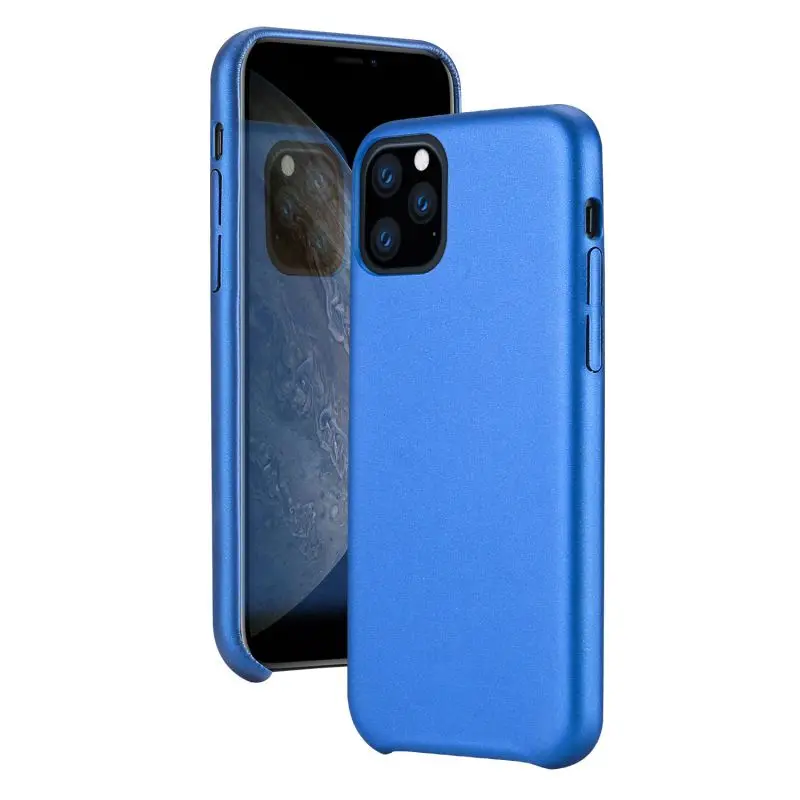Подходит для IPhone11 Pro MAX полный защитный чехол с держателем для телефона PU кожаный защитный чехол для смартфона - Цвет: Синий