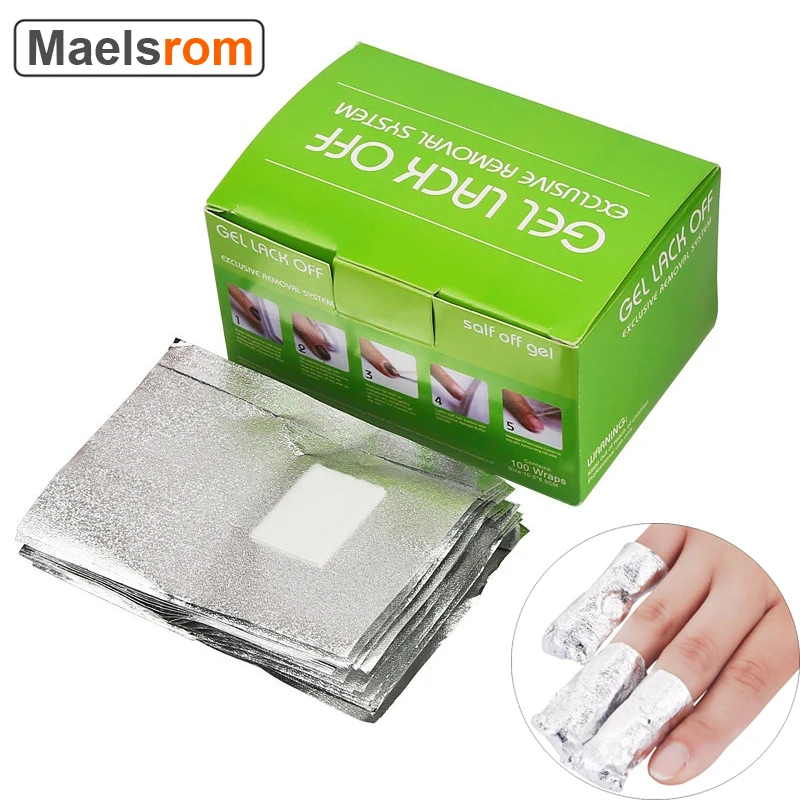 

1000Pcs Aluminium Foil Remover Wraps Nail Art Soak Off Acrylic Gel Nail Polish Removal with Acetone Manicure Care