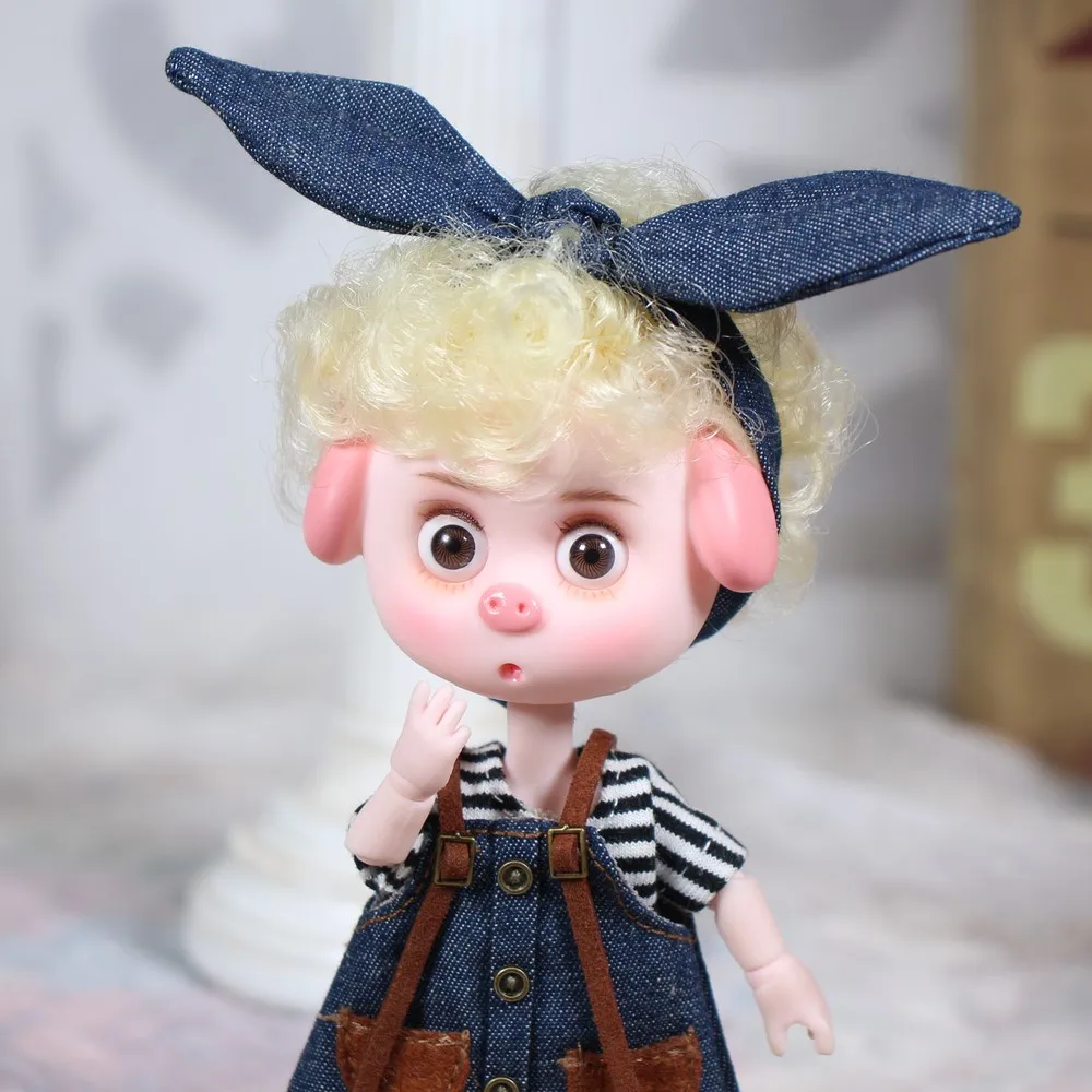 1/12 BJD blyth кукла 26 шарнирное тело Милая свинка ob11 кукла с одеждой Обувь Детский подарок 15 см мини кукла имя от DODO