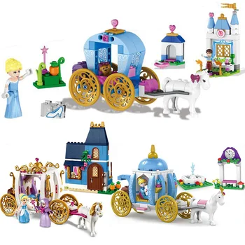 

Girls Building Blocks 37002 Duploe Princess Cinderella Pumpkin Carriage Set Toys Compatible with Lepinblock Friends 41053 41146