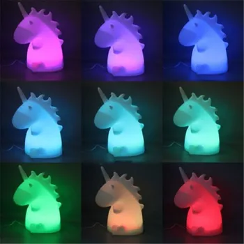 

Unicorn Night Light Creative LED Night Lamp Mood Light Cartoon Eyeshield Lamp LED Light and Toy Intelligence Development