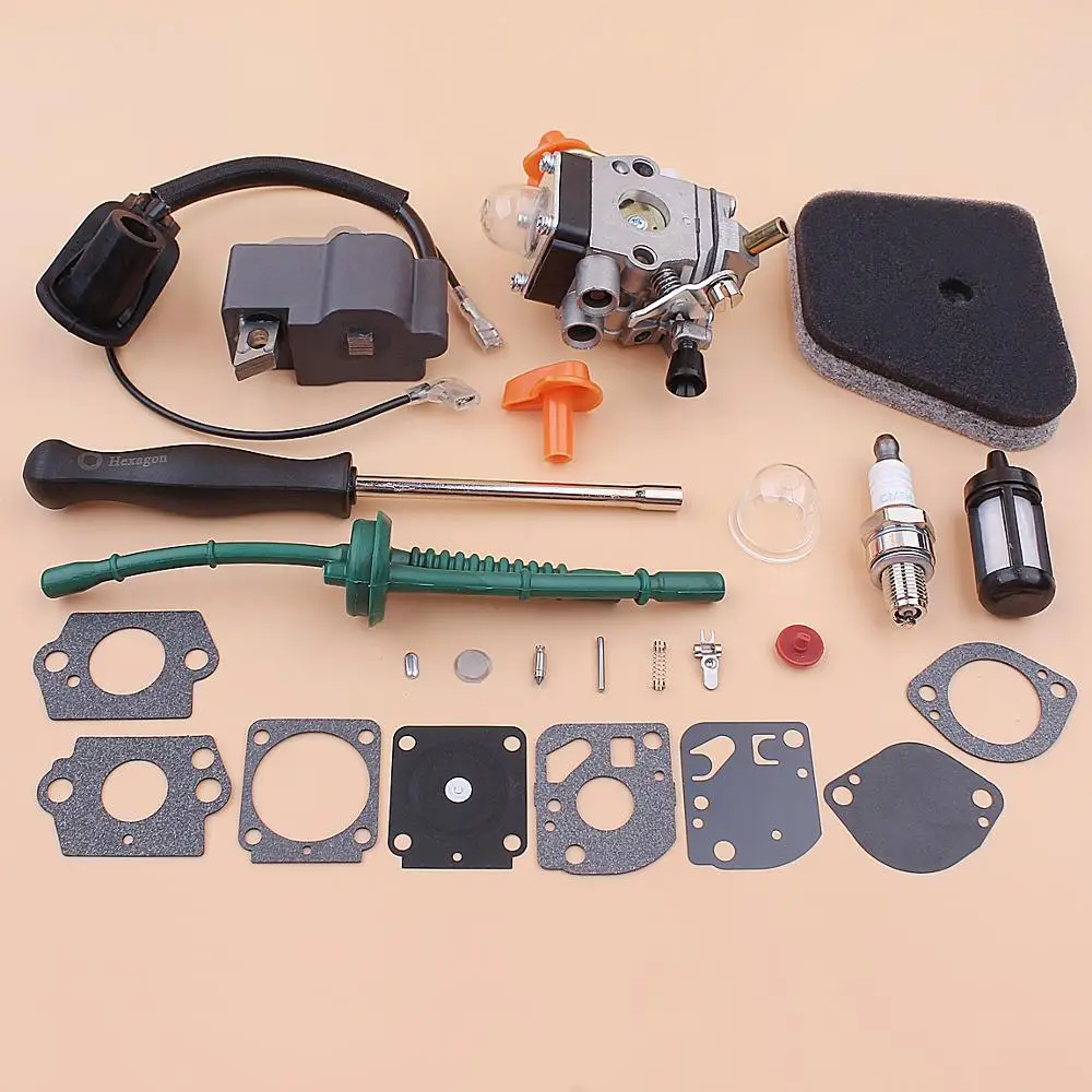 Карбюратор Катушка зажигания для Stihl FS87 FS100 HL100 HL95 KM90 KM100 KM130 воздушный топливный фильтр Линия Комплект отверток для ремонта триммер