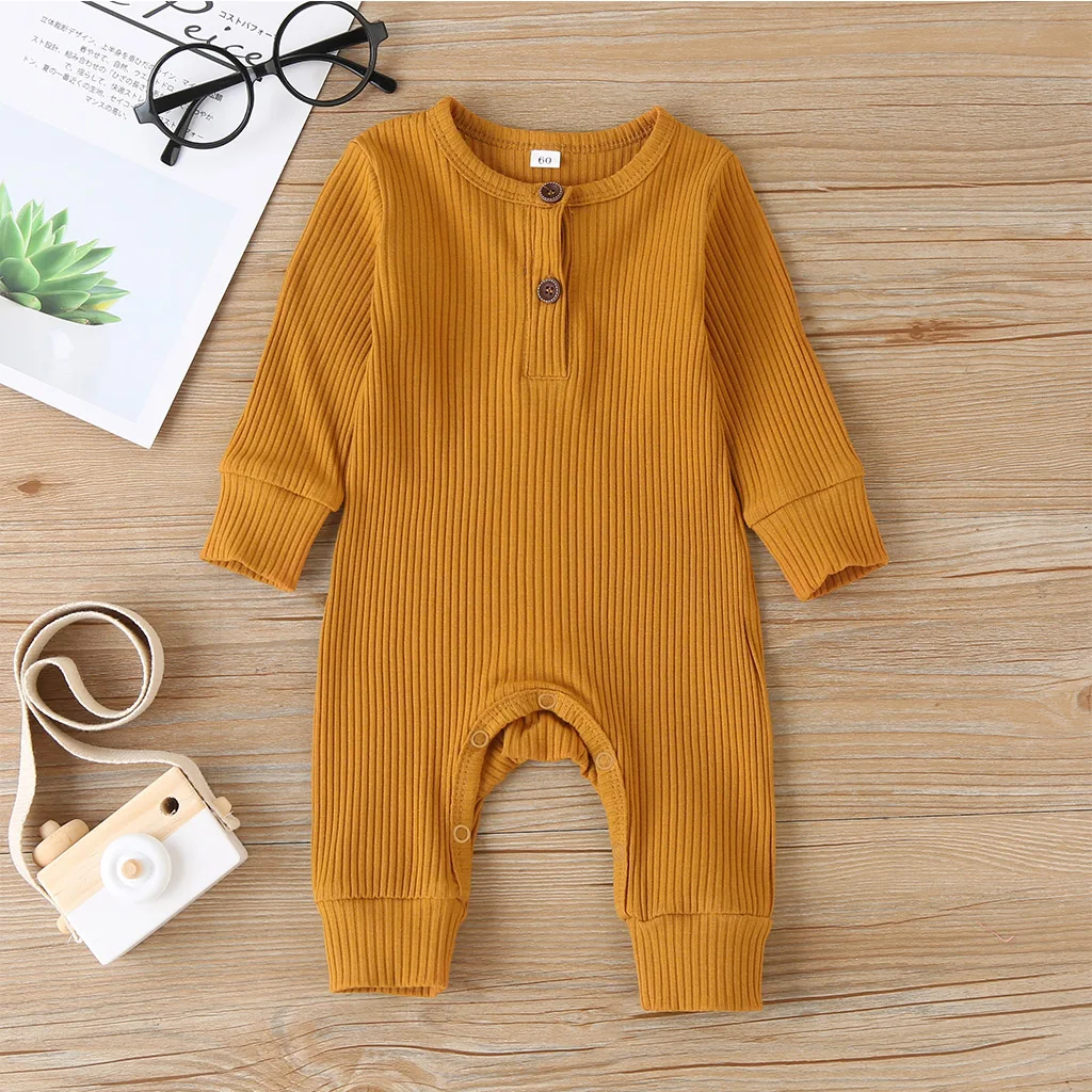 PatPat 2021 New Arrival Spring and Autumn Baby Boy Girl Cotton Knitted Style Solid Cardigan Long-sleeve One Pieces Baby Rompers