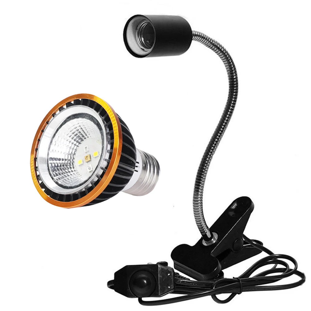 Kit de lámpara LED UVB para reptiles, lámpara profesional con soporte Creamic Clip, tortuga UVA + UVB 5,0/10,0, Bombilla de base para tortugas