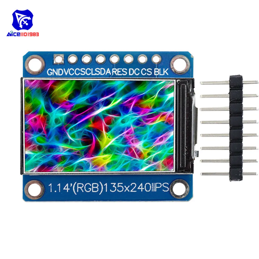 Diymore 1,14 дюймов SPI 240x135 RGB TFT ЖК-дисплей модуль ST7789 ips HD ЖК-дисплей для Arduino C51 STM32 3,3 V с булавкой