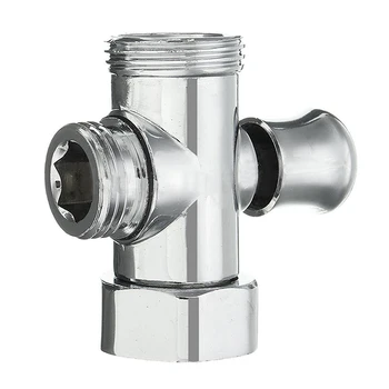 

3-Way T-adapter Shower Diverter Valve G1/2inch & G3/4inch Connector Chrome color