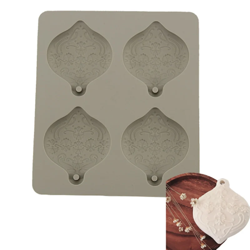 

4pcs Set DIY Aromatherapy Silicone Molds Designer Diy Christmas Flower Ball Plaster Concrete Ornament Hanging Epoxy Rersin Molds