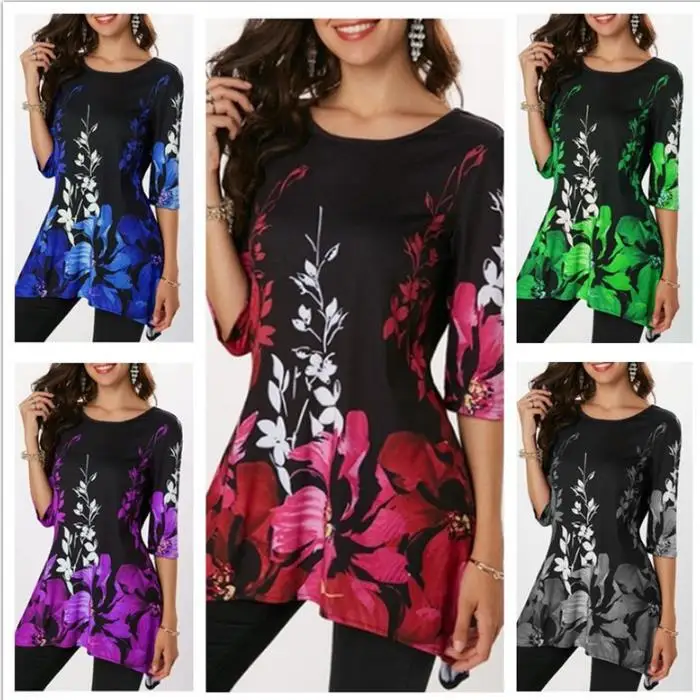 Новое поступление 2019 весенне летние блузки топы для женщин половинный рукав