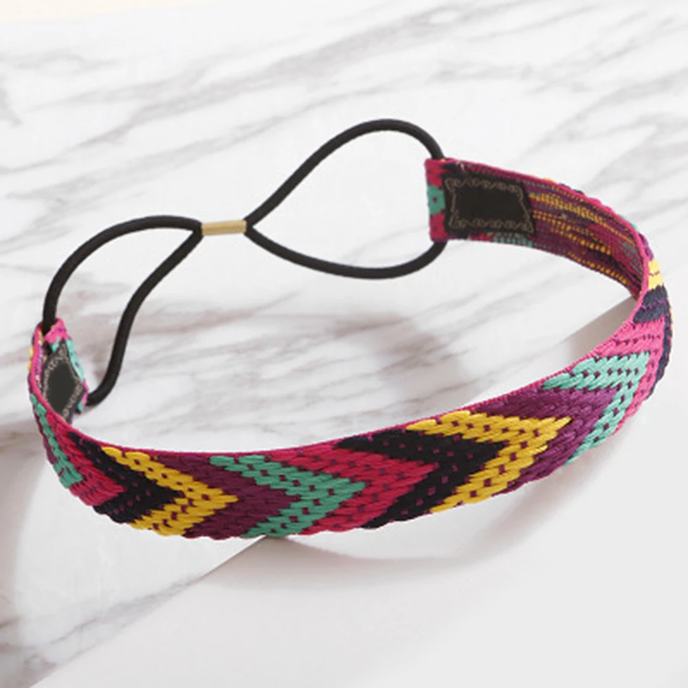 Этнический Винтажный стиль Boho женские эластичные плетеные повязки на голову девушки головной убор, резинка для волос аксессуар