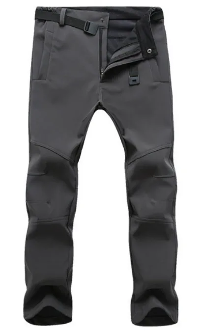 Gray 165 Fleece Мужские зимние походные рыбий лагерь Tekk Climb лыжные теплые рыбий Водонепроницаемый Кемпинг Треккинг флисовые уличные флисовые брюки очень большое платье с поясом - Цвет: Gray 165 Fleece