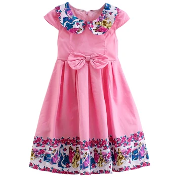 

Toddlers Kids Princess Dresses For Girls Clothes Summer Short Sleeve Bow Dress For Children Clothing Cotton Baby Dress Students